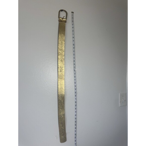 Lauren Ralph Lauren Gold Leather Belt Embossed Wide Waist Belt Women’s main image 5